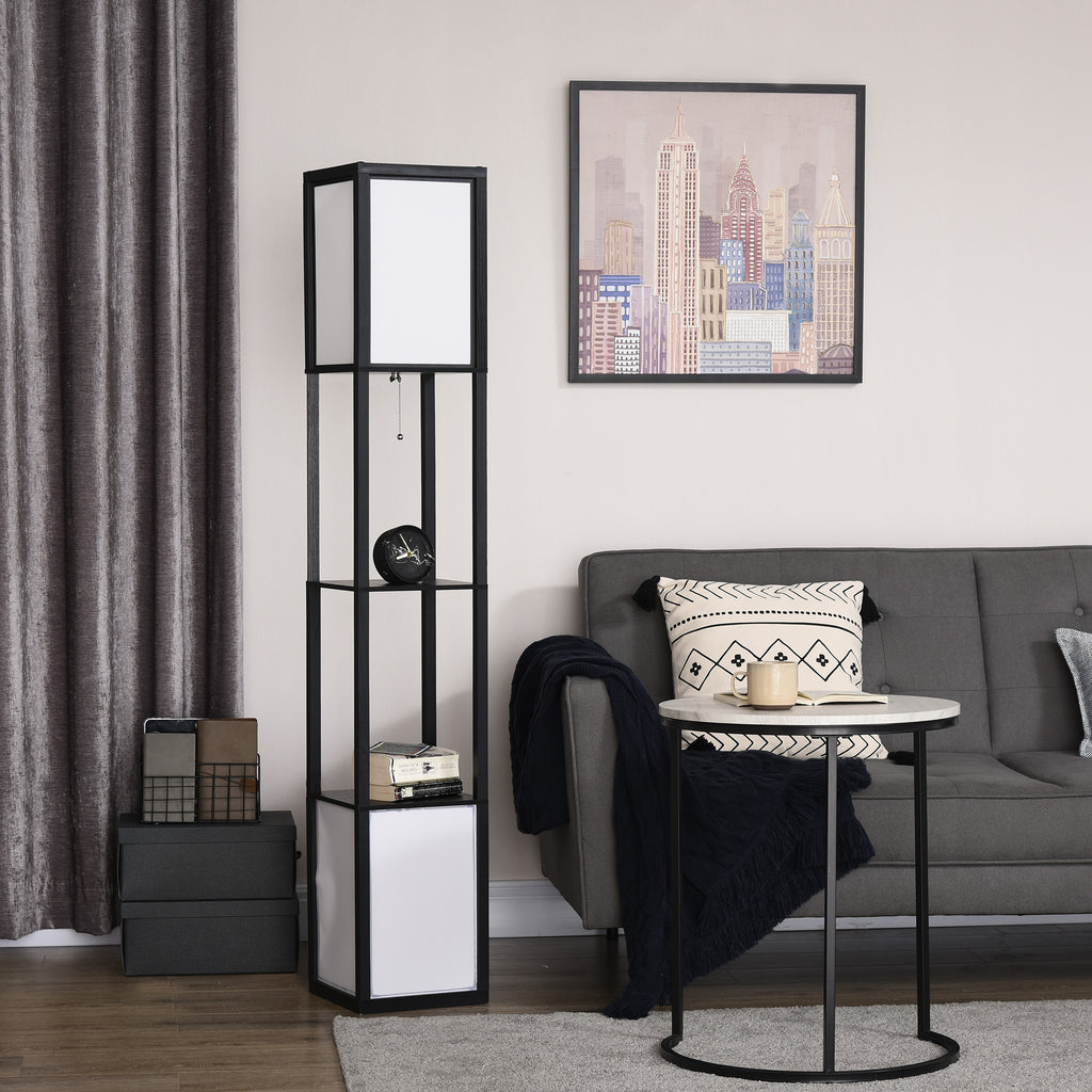 Modern Shelf Floor Lamp with Dual Ambient Light