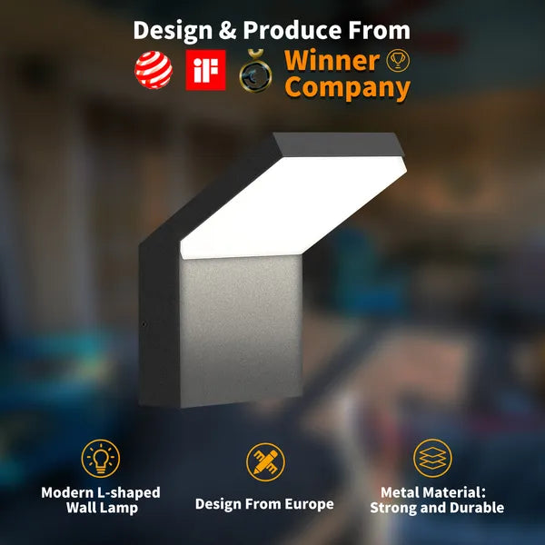 Inowel Wall Light Outdoor LED Wall Mount Lamp Modern Wall Sconce Lighting Lantern Fixture Aluminum Lights For Porch Front Door Garden Yard Patio IP65 Waterproof 19215