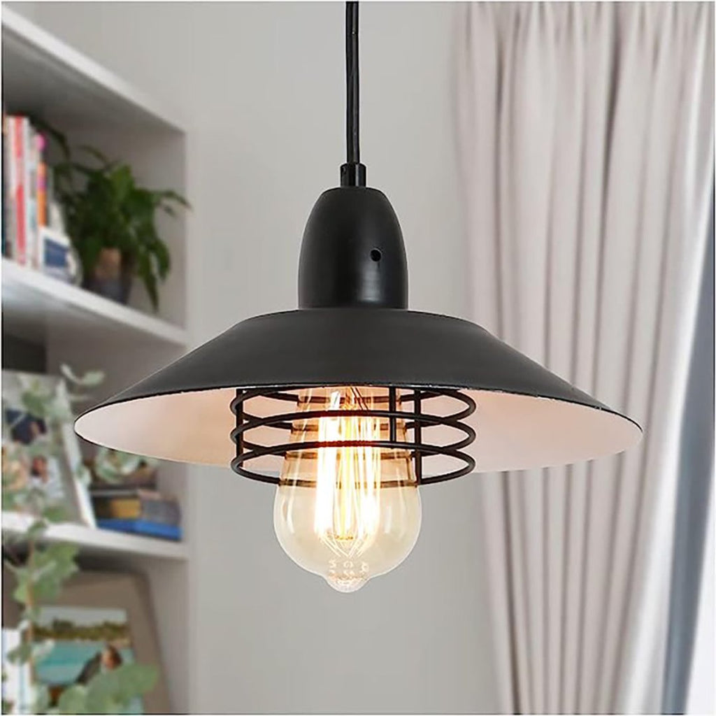 Farmhouse Vintage Pendant Light Black Fixture Pendant Lights With Spring Frame Adjustable Metal Hanging Lamp For Kitchen Island Dining Room Bedroom Living Room Barn Entryy,E26